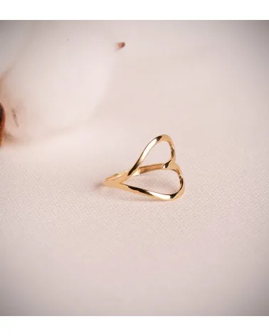 Sortija oro 18k amarillo corazón liso brillo 16 mm