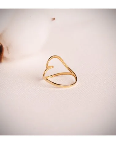 Sortija oro 18k amarillo corazón liso brillo 16 mm