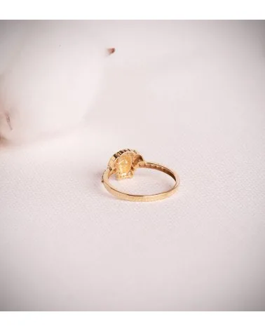 Sortija oro 18k bicolor con medusa y circonitas