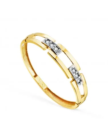 Soritja oro 18k bicolor con eslabones y circonitas