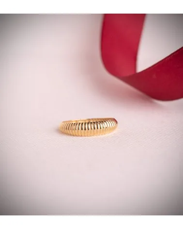Sortija oro 18k amarillo lisa gallones en disminucion