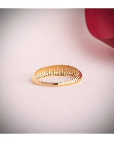 Sortija oro 18k amarillo lisa gallones en disminucion