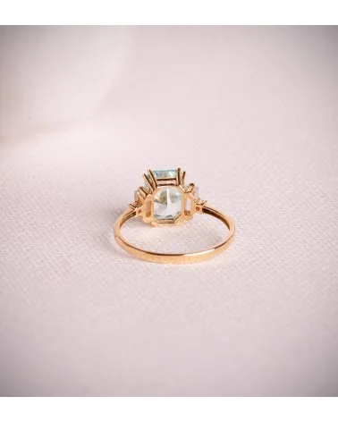 Sortija oro 18k amarillo piedra octogonal 8x6 mm ice cut