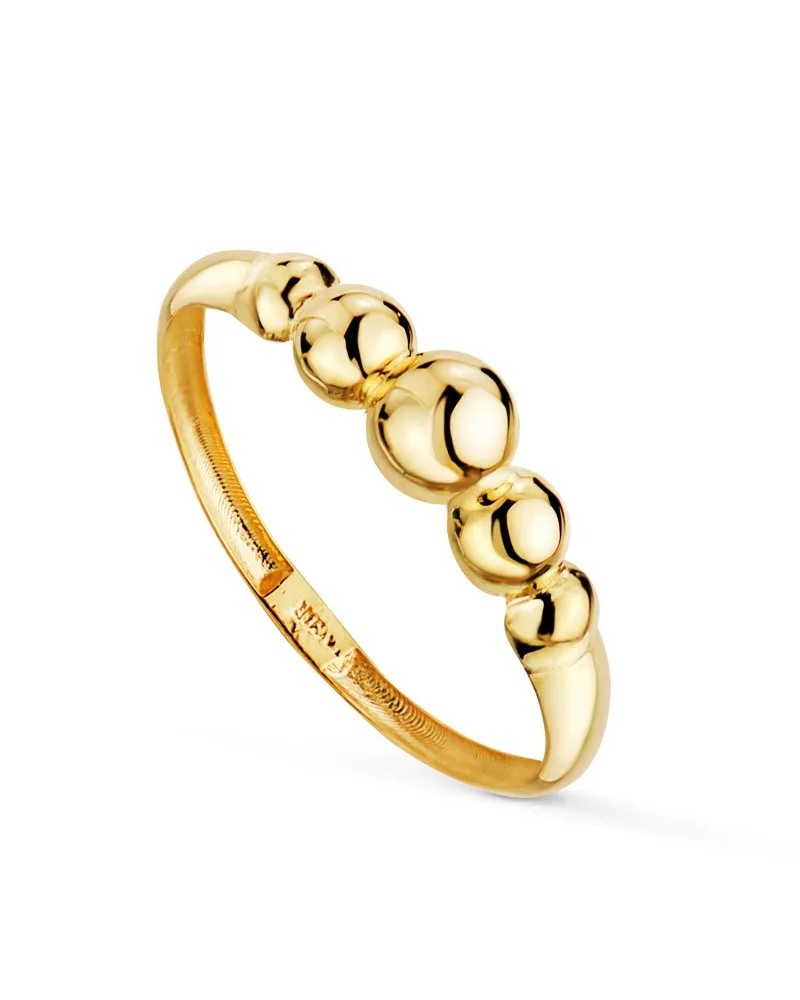 Sortija oro 18k amarillo con cinco bolas en disminucion 4 mm