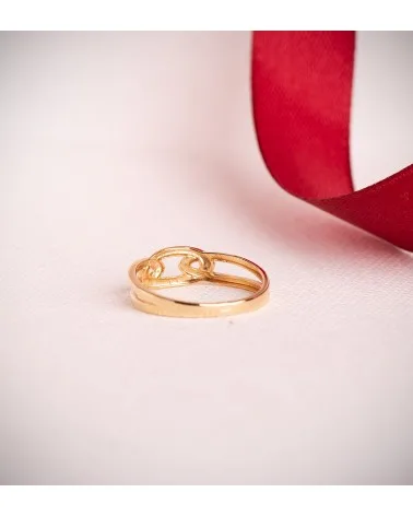 Sortija oro 18k amarillo lisa eslabones calados