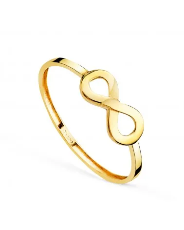 Sortija oro 18k amarillo lisa infinito calado de 11x5 mm