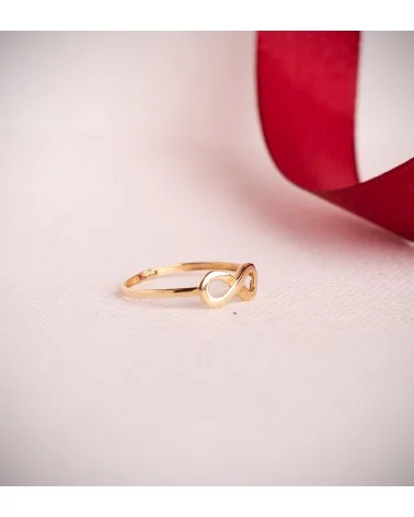 Sortija oro 18k amarillo lisa infinito calado de 11x5 mm