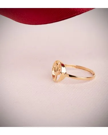 Sortija oro 18k amarillo árbol de la vida calado