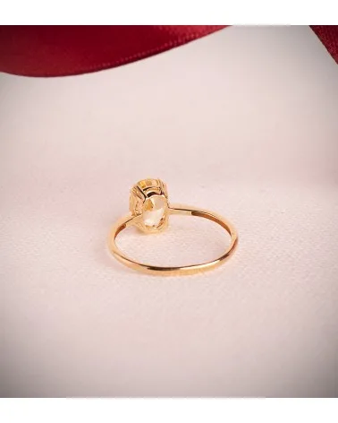 Sortija oro 18k amarillo piedra ice cut yellow oval de 8x6 mm