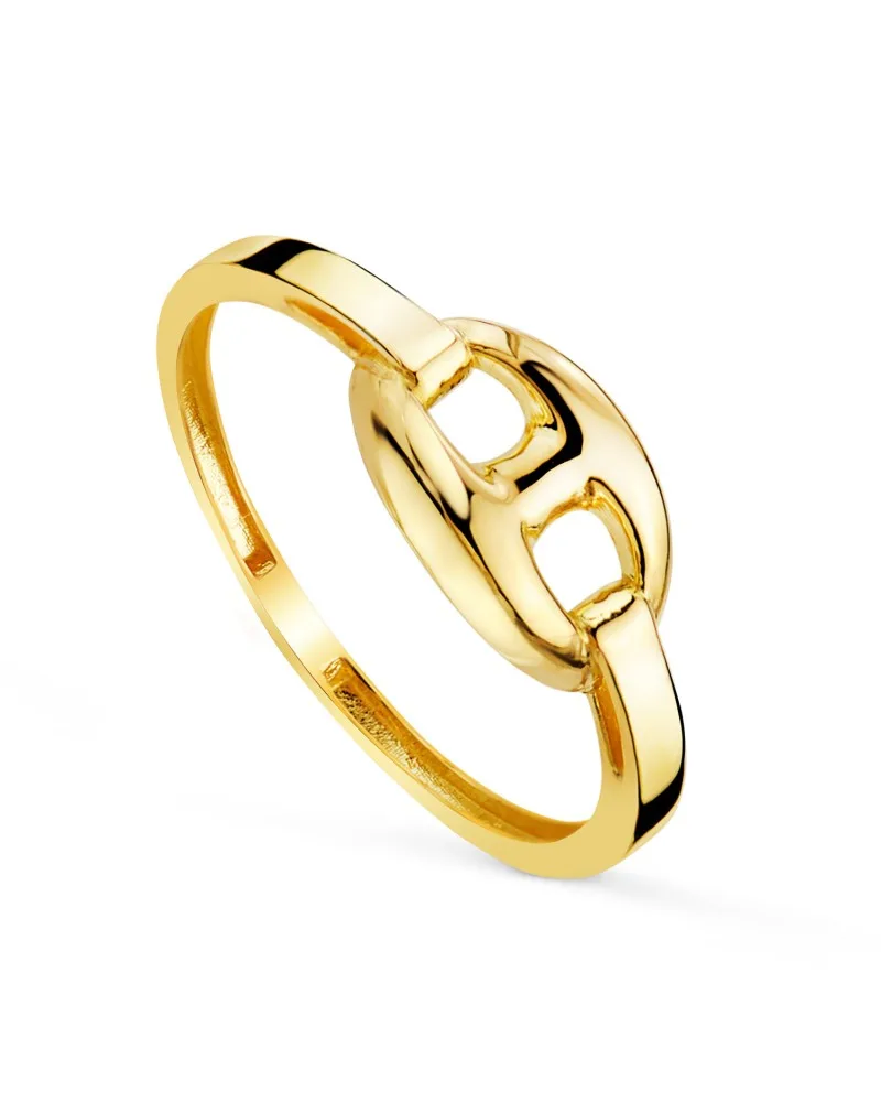 Sortija oro 18k amarillo con nudo barco brillo
