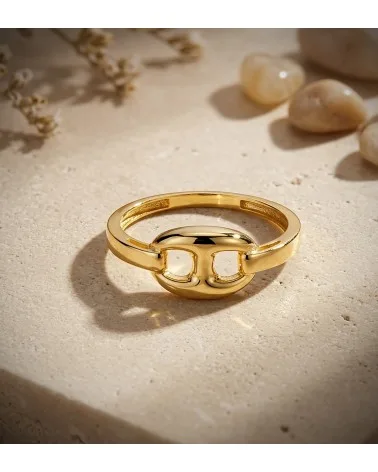 Sortija oro 18k amarillo con nudo barco brillo