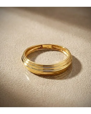 Sortija oro 18k amarillo lisa con bandas brillo