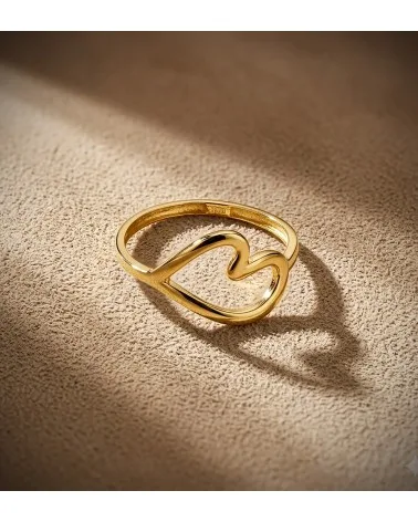 Sortija oro 18k amarillo corazón liso brillo 12 mm