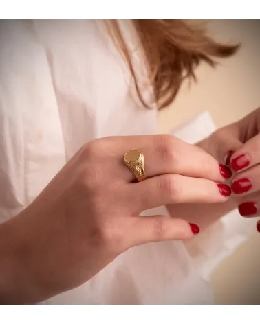 Sello oro 18k amarillo cadete hueco