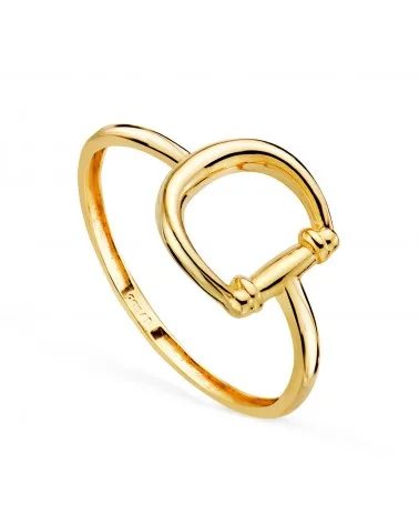 Sortija oro 18k amarillo estribo liso brillo
