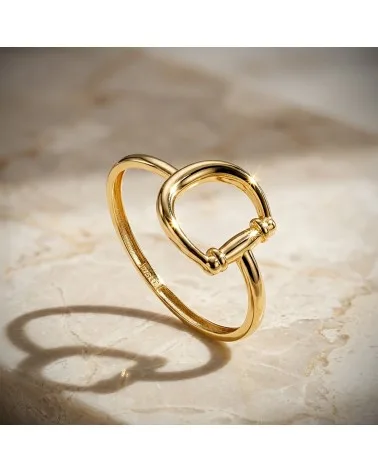 Sortija oro 18k amarillo estribo liso brillo