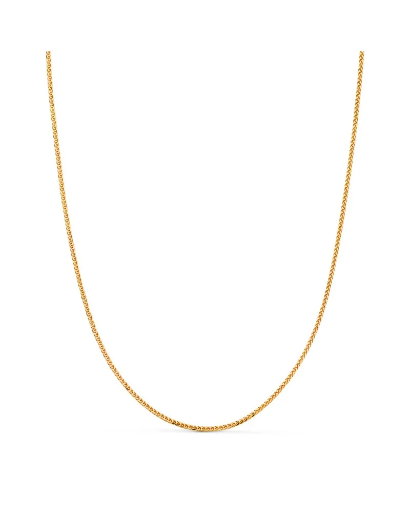 Cadena oro 18k amarillo maciza espiga 40 cm