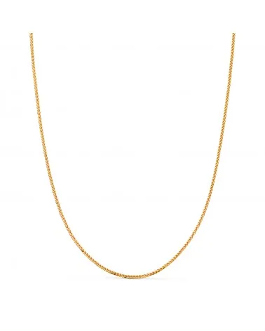 Cadena oro 18k amarillo maciza espiga 45 cm