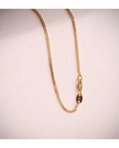 Cadena oro 18k amarillo maciza espiga 45 cm