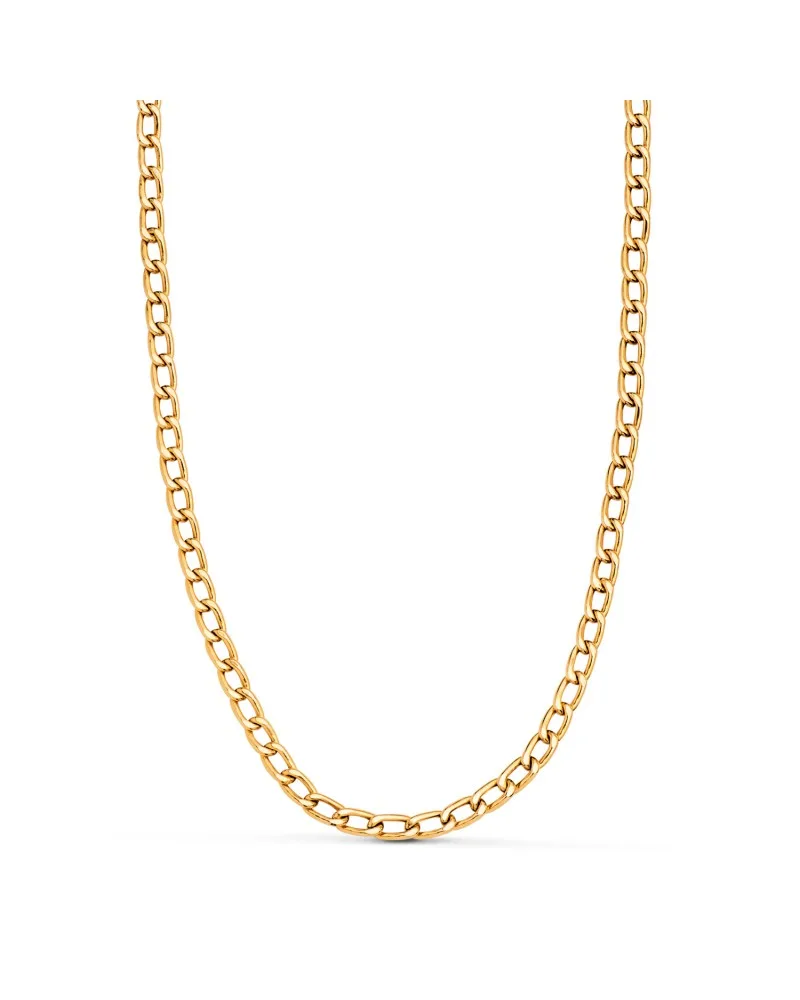 Cadena oro 18k amarillo barbada hueca