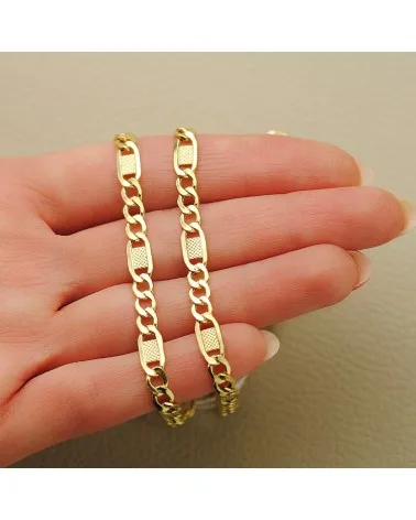Cadena oro 18k amarillo eslabones huecos 3x1