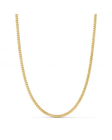 Cadena oro 18k amarillo barbada plana y maciza