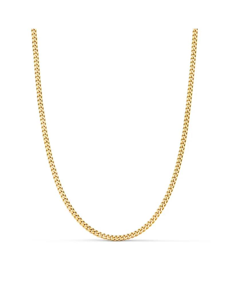 Cadena oro 18k amarillo barbada plana y maciza