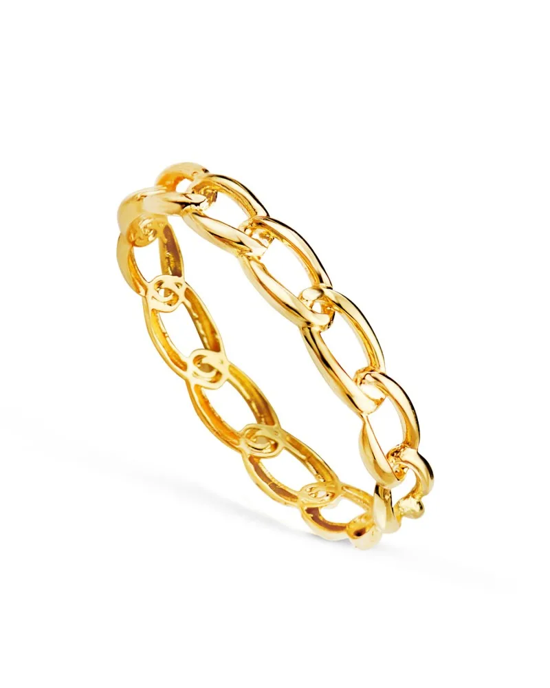 Sortija oro 18k amarillo lisa eslabones bilbao brillo