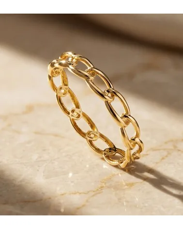 Sortija oro 18k amarillo lisa eslabones bilbao brillo