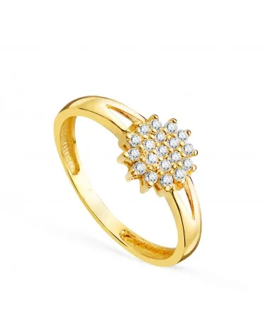Sortija oro 18k amarillo cuajo con circonitas 7,5 mm.ancho