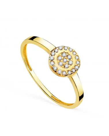 Sortija oro 18k amarillo motivo redondo con circonitas 7