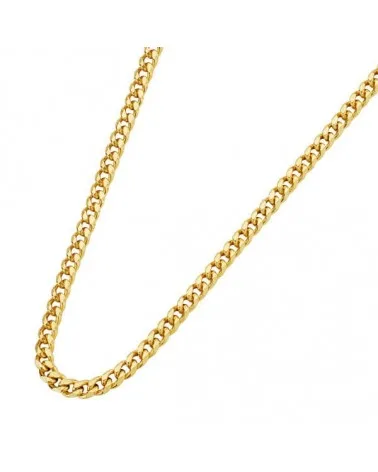 Cadena oro 18k barbada hueca 50 cm 5 mm