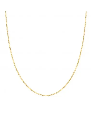 Cadena oro 18k amarillo forzada ancla maciza bordes tallados 40 cm