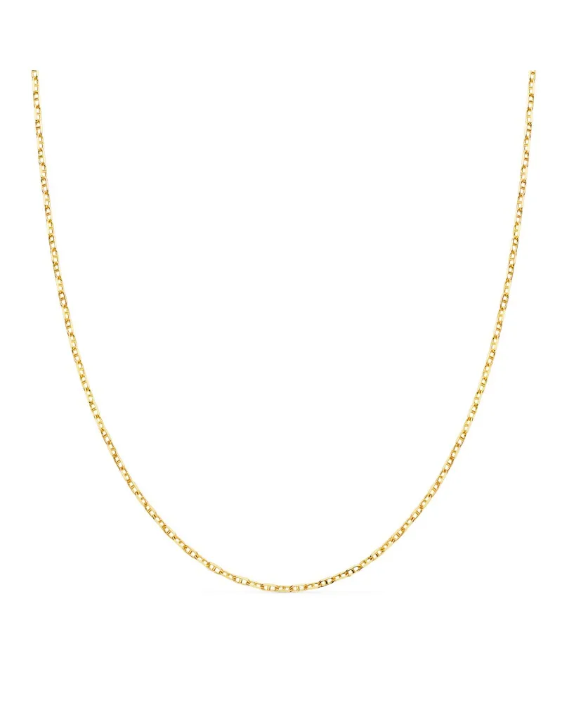 Cadena oro 18k amarillo forzada ancla maciza bordes tallados 40 cm