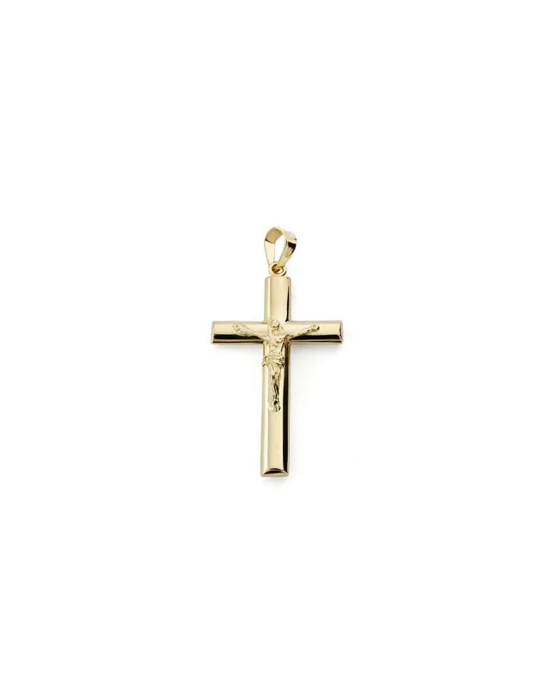Cruz oro 18k amarillo con Cristo palo oval