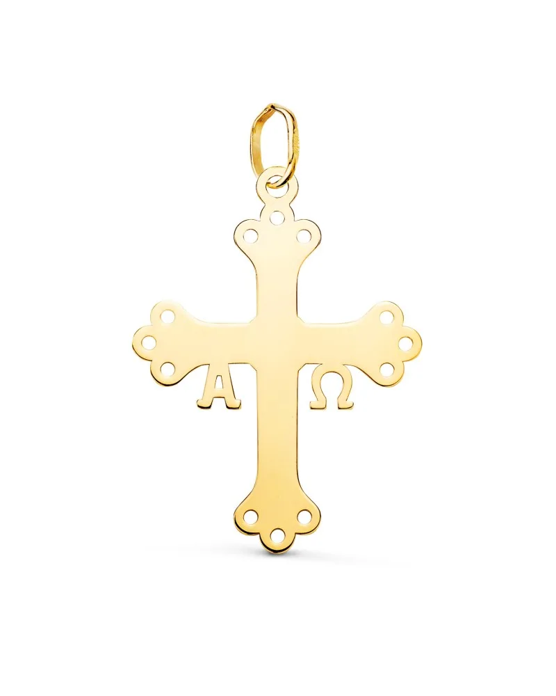 Colgante oro 18k amarillo cruz de Covadonga o victoria
