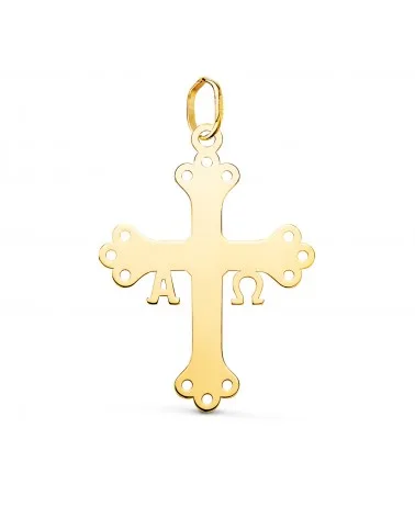 Colgante oro 18k amarillo cruz de Covadonga o victoria