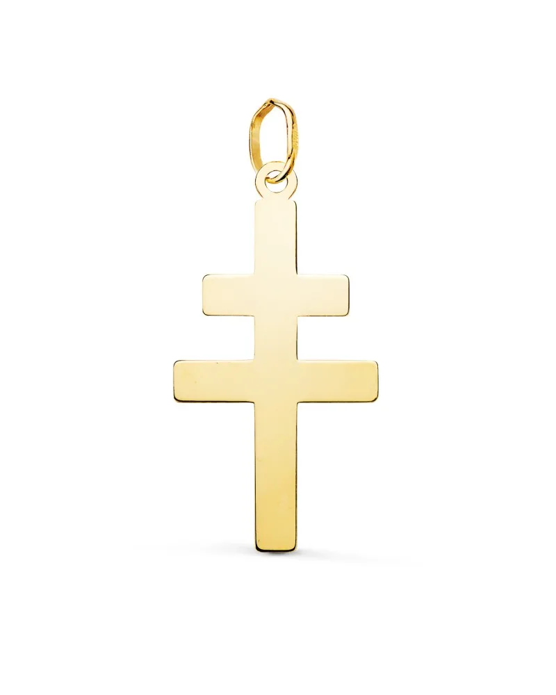 Colgante oro 18k amarillo cruz Caravaca brillo
