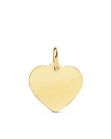 Medalla oro 18k amarillo corazón angelito burlón esmalte