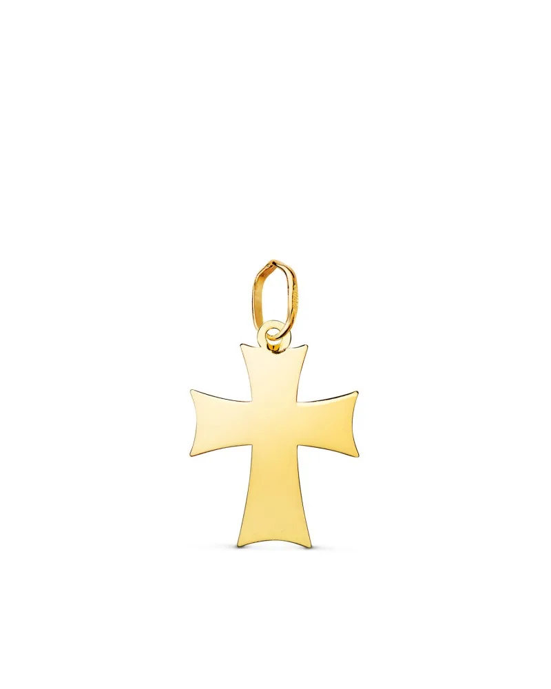 Colgante oro 18k amarillo cruz brillo 17,5x12,5 mm
