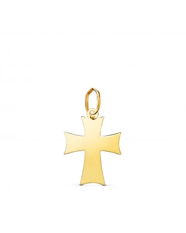 Colgante oro 18k amarillo cruz brillo 17,5x12,5 mm