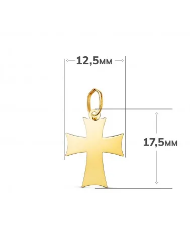 Colgante oro 18k amarillo cruz brillo 17,5x12,5 mm