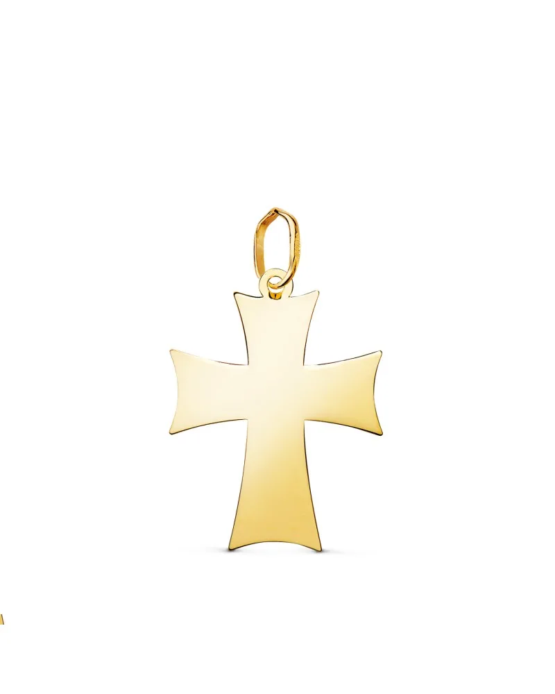 Colgante oro 18k amarillo cruz brillo 21x15 mm