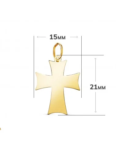 Colgante oro 18k amarillo cruz brillo 21x15 mm