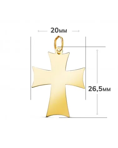 Colgante oro 18k amarillo cruz brillo 26,5x20 mm