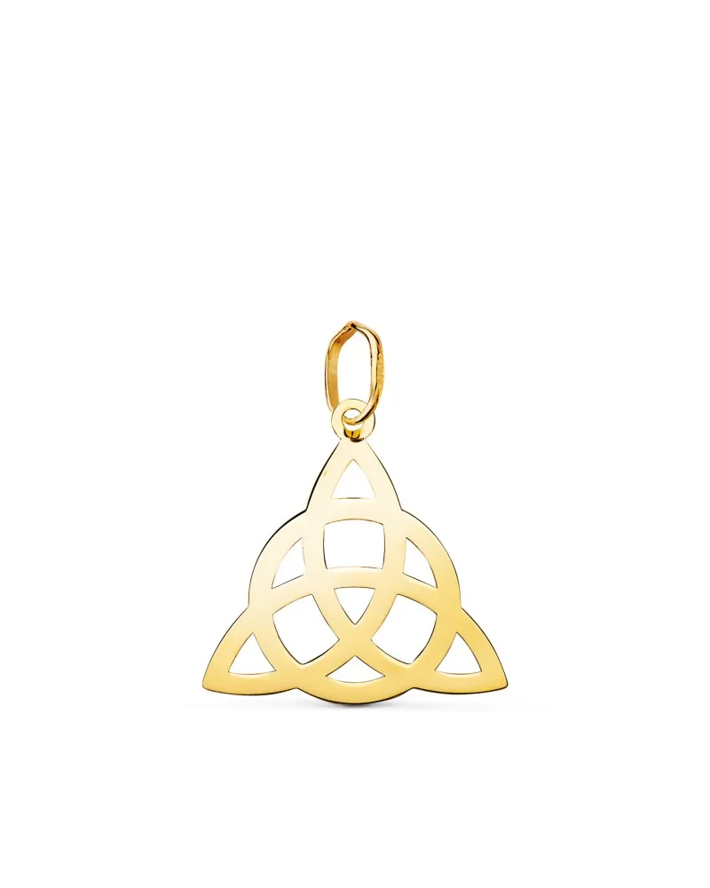 Colgante oro 18k amarillo símbolo de la Trinidad brillo