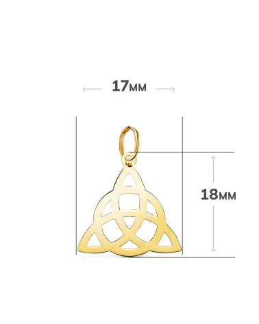 Colgante oro 18k amarillo símbolo de la Trinidad brillo
