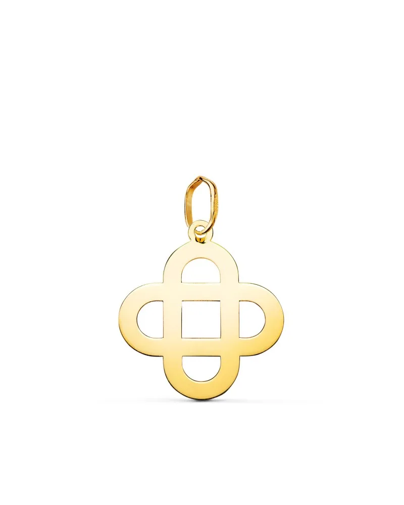 Colgante oro 18k amarillo cruz matrimonial brillo