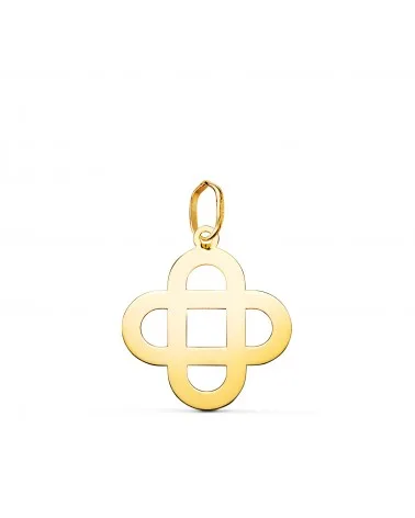 Colgante oro 18k amarillo cruz matrimonial brillo