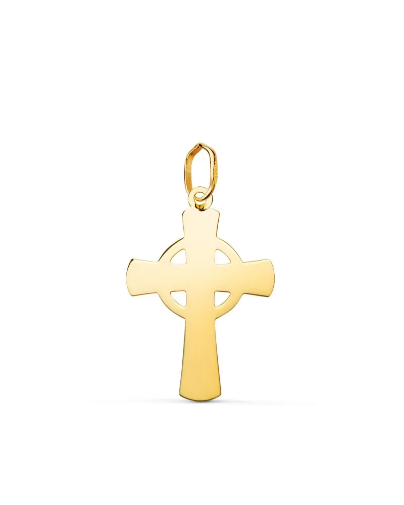 Colgante oro 18k amarillo cruz celta brillo